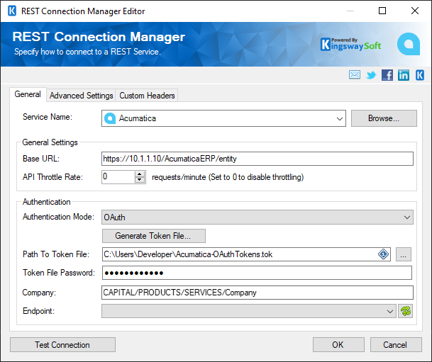 SSIS REST Acumatica Connection Manager